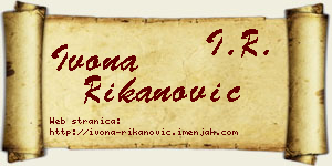 Ivona Rikanović vizit kartica